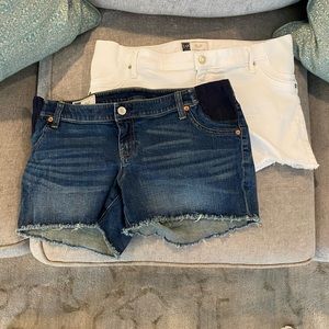 Gap maternity shorts bundle white band denim size 29/8 EUC